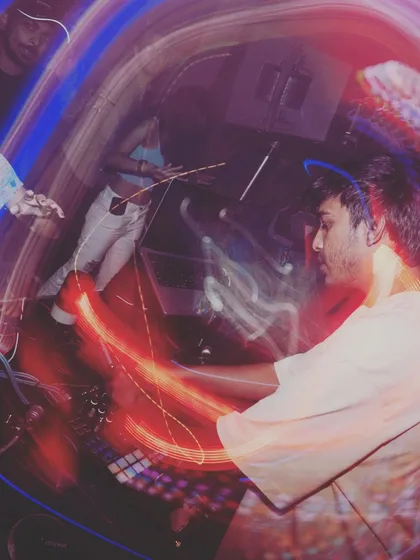 A long exposure shot capturing the movement and energy of my set.