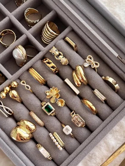 Another angle of my ring collection, perfect for finding inspiration for your next stack.