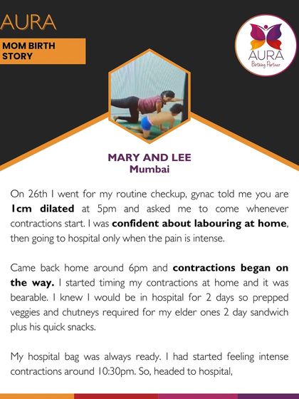 Confident about laboring at home, Mary timed her contractions and even prepped food for her family before heading to the hospital. Her preparation ensured she was ready when the time came.