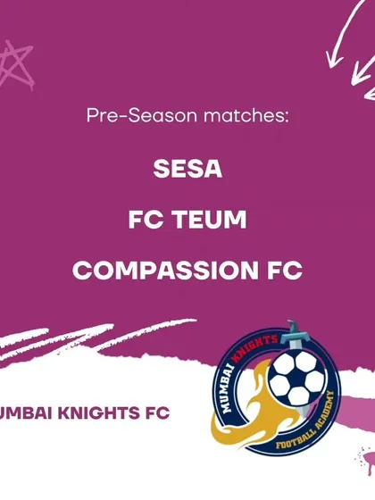 Our pre-season match schedule, featuring games against SESA, FC Teum, and Compassion FC.