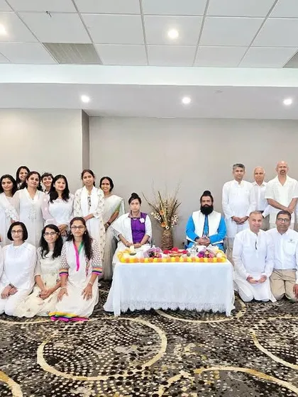 A group of dedicated seekers gathered for our Satsang and Meditation program in the USA. This image reflects the global reach of our community and the shared commitment to spiritual evolution.