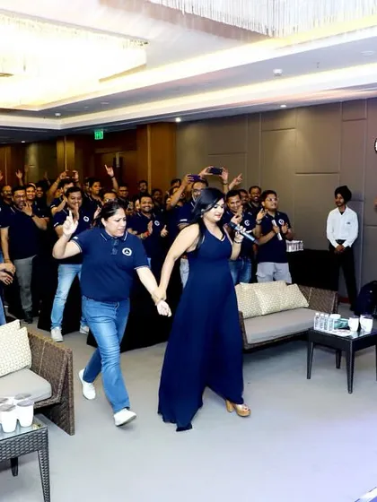 Leading the celebrations and making a grand entrance with the team at the SBICAP event.