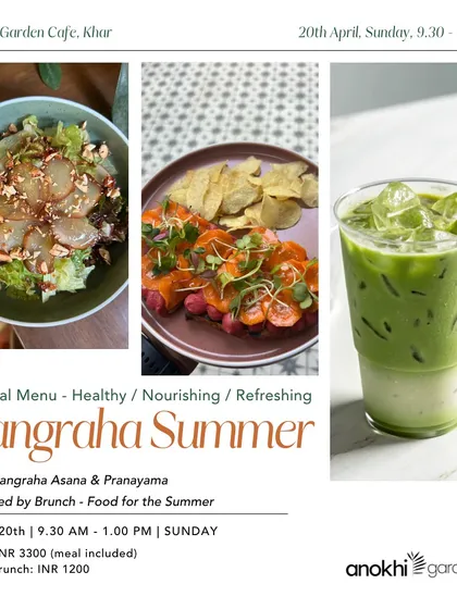 Wellness is an experience that nourishes the body and soul. Our Sangraha Summer event combines a grounding yoga practice with a delicious, healthy brunch from our cafe, creating a perfect Sunday of mindful movement and community connection.