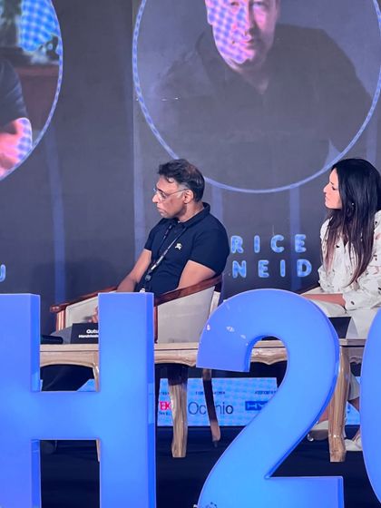 Speaking at the Acetech exhibition on the importance of using light to visually connect different levels of a high-rise structure.