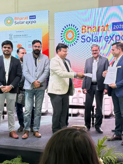A proud moment as we formalize a new partnership at the Bharat Solar Expo. Securing 75 MW in contracts with KUSUM-C players across Rajasthan marks a significant milestone for us and a step forward for sustainable energy in the state.