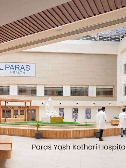 The interior of Paras Yash Kothari Hospital demonstrates our focus on biophilic design and energy optimization. We integrate these strategies to reduce stress and improve patient outcomes.