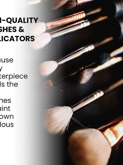 High-quality brushes and applicators are essential for a masterpiece. We guide our students on selecting and using the right tools for every part of the makeup application process.