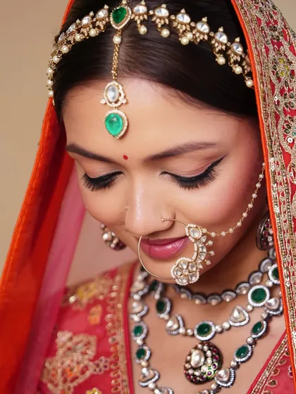 A downward glance showcasing the perfectly executed winged liner and soft eyeshadow, a key element of the 'Zehra' look that defines the eyes beautifully.