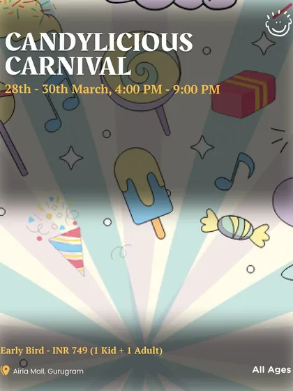Another vibrant poster for the Candylicious Carnival, perfect for getting everyone excited about the sweet-themed fun.