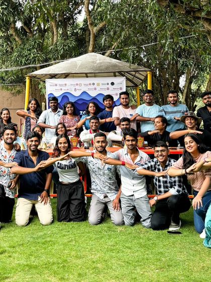 A duplicate of the group from our Rotaract pool party event, showing our community spirit.