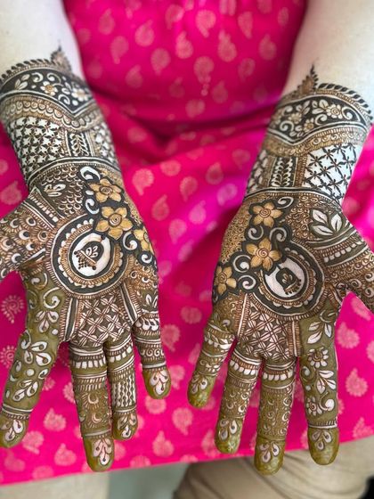 A unique design featuring circular motifs with negative space, creating a modern yet traditional look.