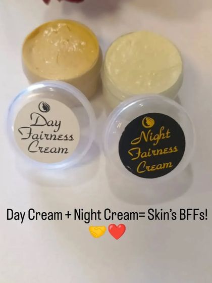 My Day Cream and Night Cream are your skin's best friends. The day cream brightens and protects, while the night cream repairs and rejuvenates while you sleep.