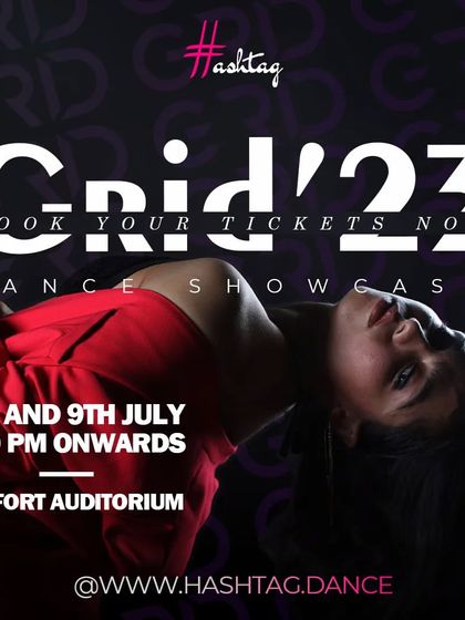 The official poster for our GRID'23 Dance Showcase at the prestigious Sirifort Auditorium.