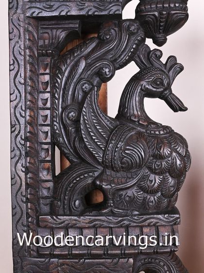 Another view of the dark brown Hamsa bracket, showing its elegant and traditional form.