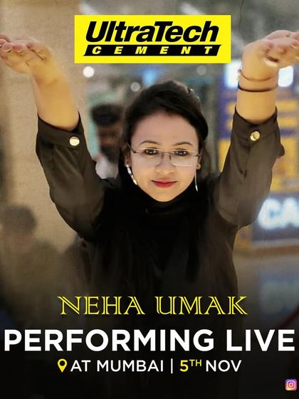 A promotional poster for my live performance for UltraTech Cement in Mumbai. I love working with major brands to create unique artistic experiences.