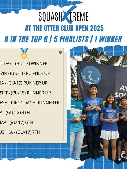 Kicking off the year with great results at the Otter Club Open 2025. With 8 players in the top 8, we are focused on the progress of every single child in the academy.