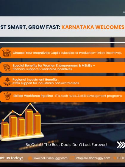 This graphic lists the specific incentives offered under Karnataka's new industrial policy, such as CapEx subsidies and special benefits for women entrepreneurs. It shows we have the detailed knowledge to help clients maximize their financial support.