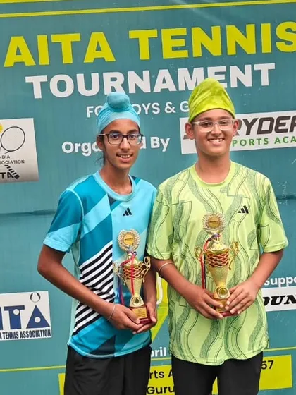 Gurrshan with his runner-up trophy after reaching consecutive finals in two weeks at the U14 Championship Series in Gurgaon.