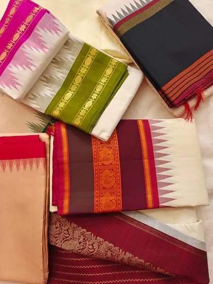 There is a quiet elegance to a well-printed silk saree. For this batch, we carefully curated blocks to match the rhythm of the weave and hand-mixed each color to complement the woven borders, creating a cohesive and lasting piece.