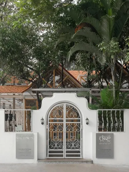 A duplicate of the front gate image, reinforcing the branding and entrance experience.