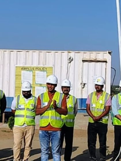 A group of our dedicated site engineers and technicians. Their commitment to our safety-first culture is fundamental to our ability to deliver high-quality renewable energy projects without compromising the well-being of our people.