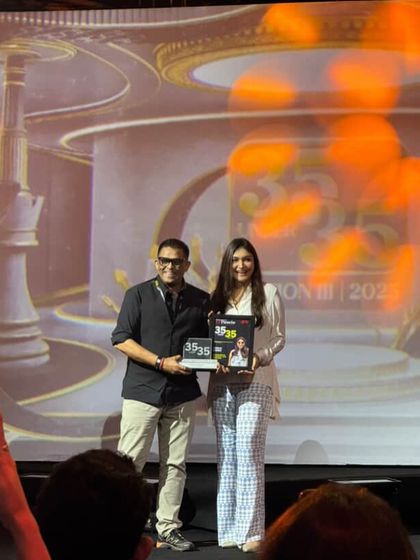 Another view from the stage, showing the scale of the event and the significance of the award.