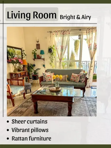 For a bright and airy living room in the summer, I suggest using sheer curtains to soften sunlight, adding vibrant pillows for a pop of color, and incorporating natural textures like rattan furniture.