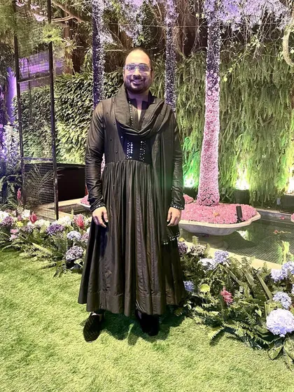 A photo of me in a custom-designed contemporary Indian outfit for a sangeet performance. The right costume is essential for bringing the character of a dance to life.