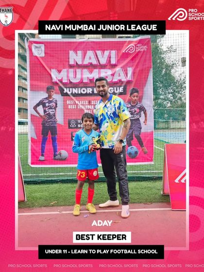 Well done to Aday for being named the Best Keeper in the U11 Navi Mumbai Junior League.