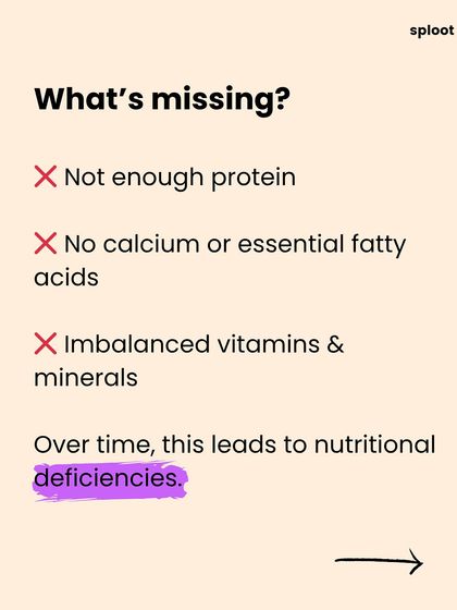 An unbalanced homemade diet often lacks enough protein, calcium, and essential fatty acids. Over time, these nutritional deficiencies can lead to health issues.