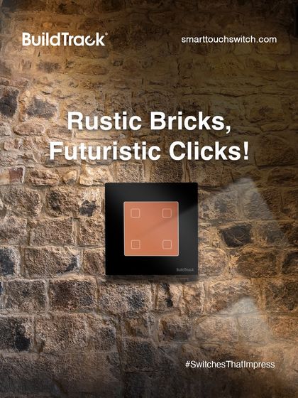 Rustic bricks meet futuristic clicks. This image shows how our modern black smart switch can create a stunning contrast against a rustic brick wall, blending two distinct styles perfectly.