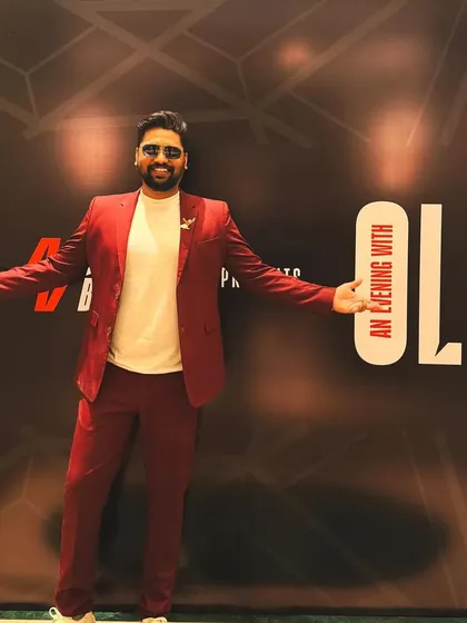 Feeling triumphant after a successful performance during the Ole Gunnar Solskjaer India tour. It was a privilege to represent Indian art on a stage with a global icon.