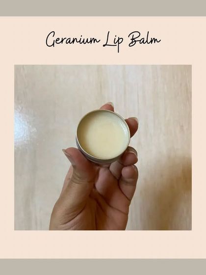 Our Geranium Lip Balm, a customer favorite from the first half of the year.