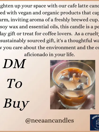Our cafe latte candle is crafted with vegan and organic soy wax. It's a cruelty-free and sustainably sourced gift that captures the warm, inviting aroma of a freshly brewed cup.