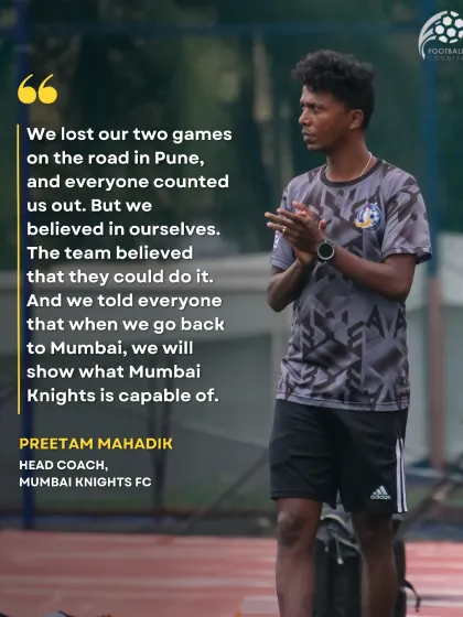 Head Coach Preetam Mahadik on our comeback victory: "We believed when others counted us out." This is the spirit of the Mumbai Knights.