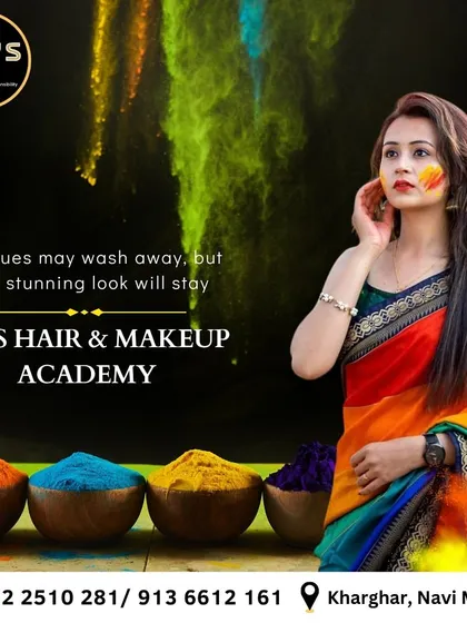 A festive post for Holi, reminding everyone that while the colors may wash away, a stunning makeup look can stay. We teach long-lasting makeup techniques at the academy.