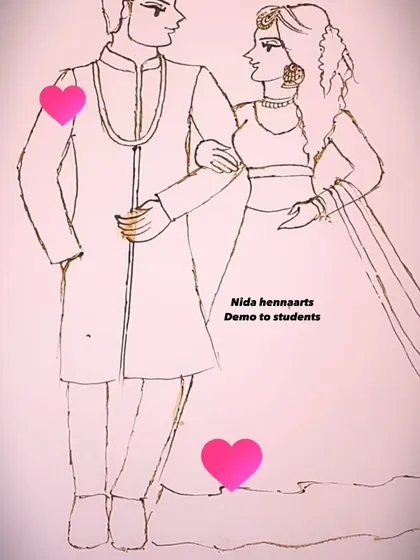 A simple outline of a couple, perfect for beginners to practice figure drawing. We start with these basic poses in my classes.