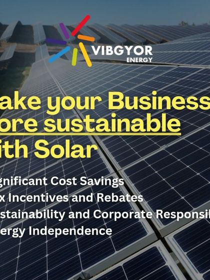 Make your business more sustainable with solar. It offers significant cost savings, tax incentives, and demonstrates corporate responsibility, all while giving you energy independence.