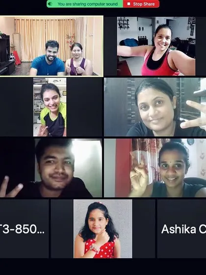 This is where the magic happens, right in your home. A screenshot from one of my live online group fitness sessions shows you can get the energy and community of a studio class without the traffic or commute. All you need is a screen and the desire to sweat.