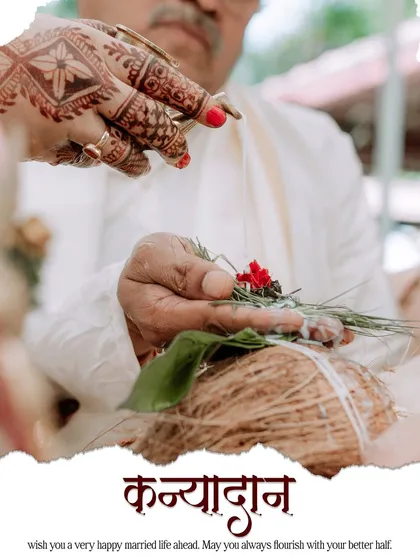 A close-up of the 'Kanyadaan' ritual, where the father gives his daughter away. A deeply emotional and significant moment we capture with care.