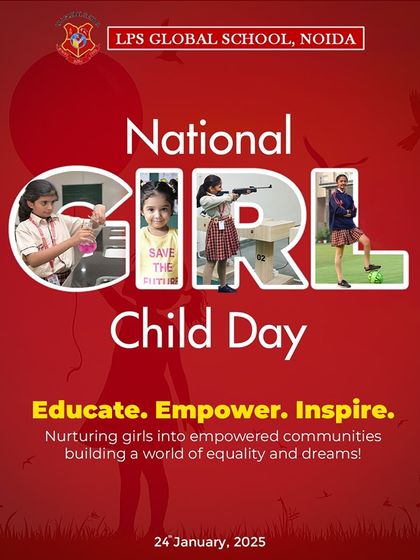 This National Girl Child Day graphic emphasizes our mission to "Educate. Empower. Inspire." We are committed to nurturing girls into confident individuals who can build a world of equality and dreams.