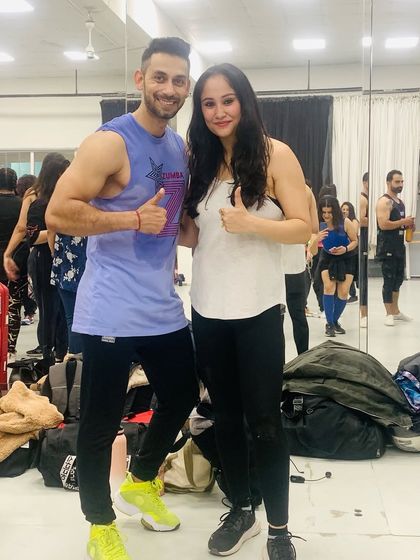 A great moment with a fellow Zumba instructor after an amazing session. The fitness community is so supportive and full of positive energy.