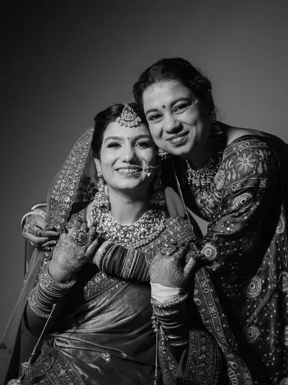Some of the most precious moments are between a bride and her mother. I captured this beautiful, unposed hug right before the ceremony, and the black and white edit makes this timeless memory even more emotional.