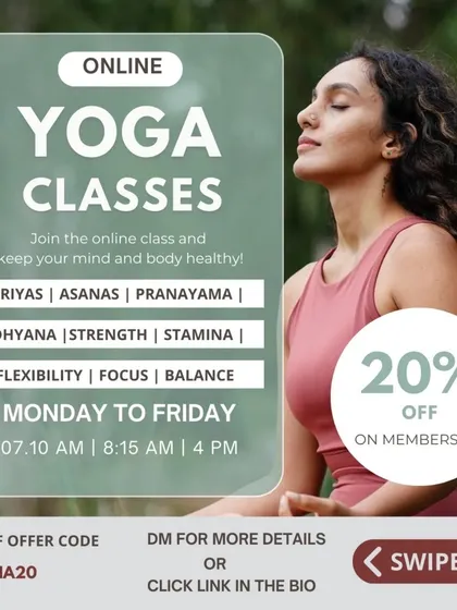 My online yoga classes are designed to fit into your life, helping you build a consistent practice from home. We explore Kriyas, Asanas, and Pranayama to strengthen the body, improve focus, and cultivate a healthy mind.