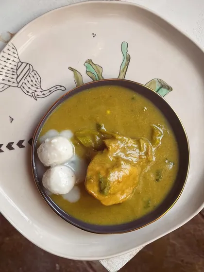 Pidiyum Kozhiyum is a traditional breakfast or dinner dish of St. Thomas Christians. Soft rice dumplings (Pidi) are served with a flavourful chicken curry (Kozhi), making for a healthy and hearty meal.