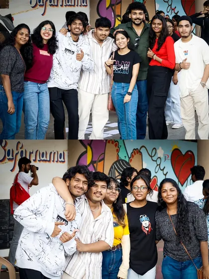 Friends and volunteers posing at Sign Fest. Our events are a great place to meet like minded people and be part of a community that is actively working for social change.