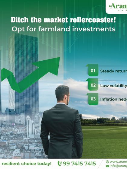 Ditch the market rollercoaster for the stability of farmland. We offer an investment with steady returns, low volatility, and a hedge against inflation, making it a resilient choice for your financial future.