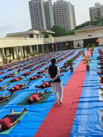 A large-scale yoga session for Force One officers in Mumbai. The discipline and focus of these officers is inspiring, and it is my privilege to provide them with yogic tools to further enhance their capabilities.