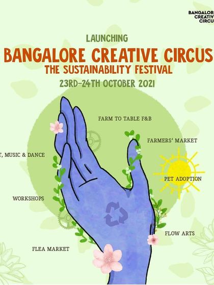 The official poster from our launch, The Sustainability Festival in October 2021. It laid the foundation for everything we do: art, music, workshops, a farmers' market, and community.