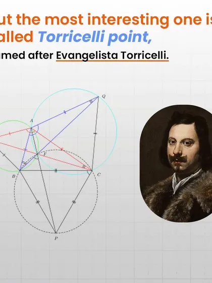 Named after Evangelista Torricelli, the Torricelli point is just one of thousands of special points within a triangle, each with its own story.